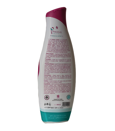 Lait Corporel Precious 500ml - Hydratant, éclat, Senteur Amande, Pour Tous Types De Peau, Fabriqué Au Togo