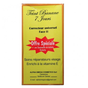 Teint Banane 7 jours correcteur anti-tâches N°2 Soin réparateur visage enrichi à la vitamine E+petit savon de toilette