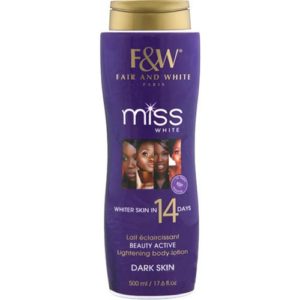 Lait éclaircissant Miss White dark skin Fair and White