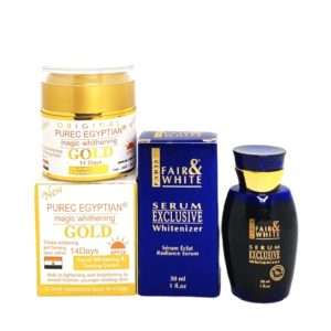 Crème éclaircissant Magic  Gold Pure Egyptian Et Sérum Réparateur.