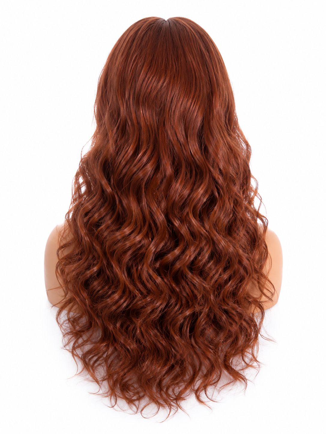 Perruque Lace Front HD Rousse Cuivrée 24" Cheveux Ondulé – Image 2