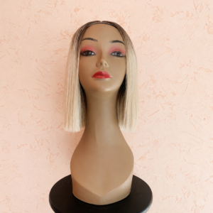 Perruque Lace Front Carré Lisse Blond Platine en Cheveux Humains