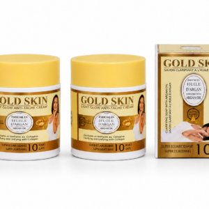 2Crèmes Et Savon éclaircissant Gold Skin à l'huile d'argan
